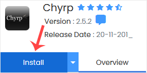 Chyrp install button