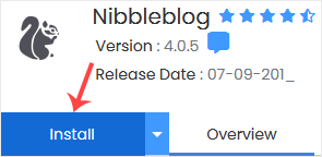 Nibbleblog install button