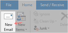 Outlook 2019 new email icon