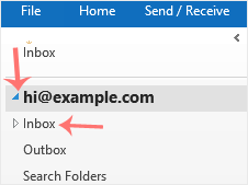 Outlook click inbox to sync
