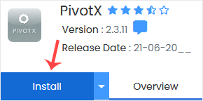 PivotX install button