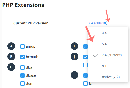Plesk DA CL Change PHP version