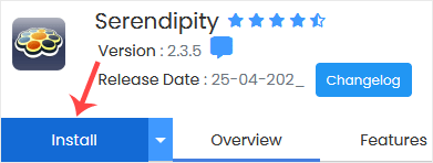 Serendipity install button