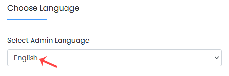 Softaculous choose language admin