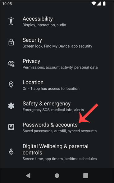 Add account android email
