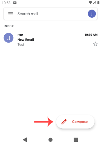 Android cpanel compose send email