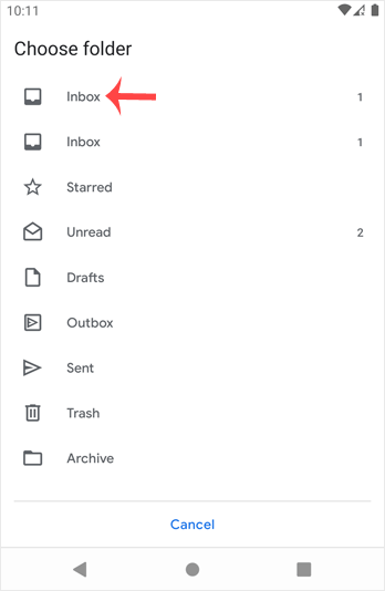 Android inbox cpanel setup email
