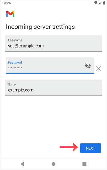 Android incoming outgoing mail