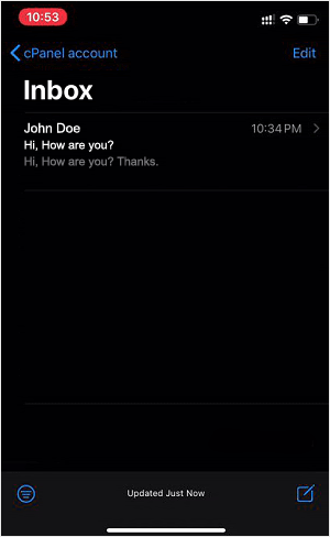 Apple check email cpanel