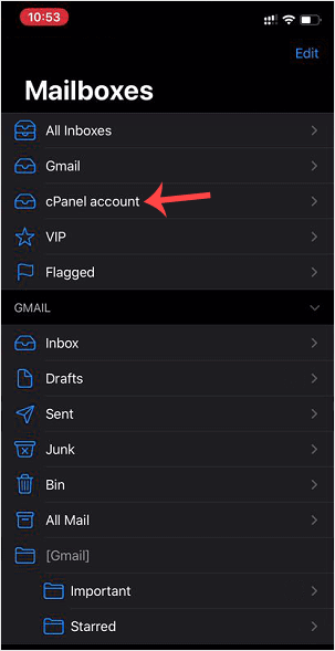 Apple inbox cpanel mailbox
