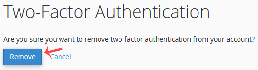 Cpanel 2fa disable confirm