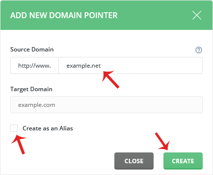 Da domainpointer create