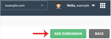 Da subdomain create btn