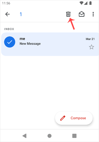 Delete email android cpanel