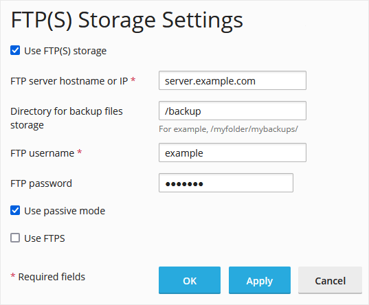 Final ftp config plesk client