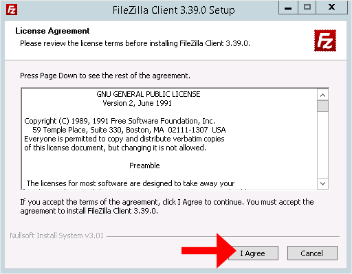 Ftp client filezilla agreement license