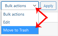 Move to trash wp multiple