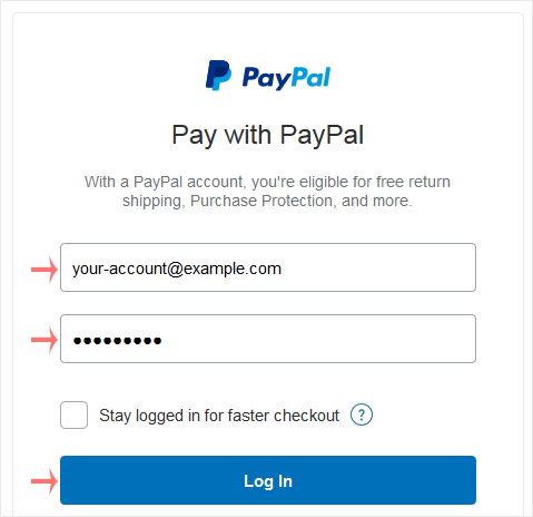 Paypal login to