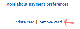 Paypal remove card link