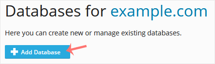 Plesk add database button