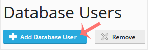 Plesk add database user button