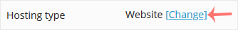 Plesk hosting type change link