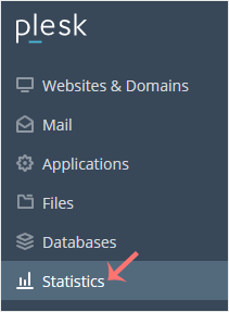 Plesk statistics menu