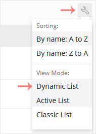 Plesk view mode wrench icon