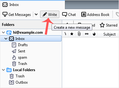 Send email using thunderbird