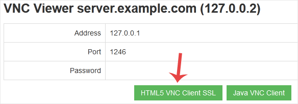 Solusvm vnc area button